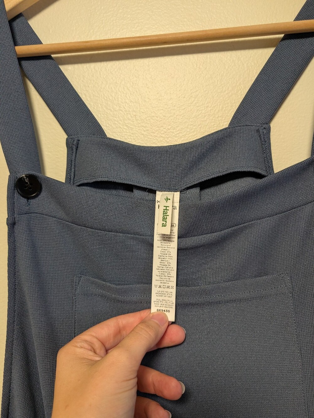 HALARA Wide-Leg Utility Jumpsuit in Slate Blue - Picture 6 of 7
